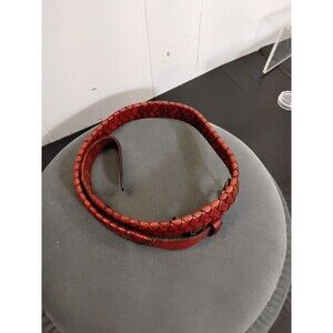 Cole Haan White Brass Woven Leather Belt Size 36